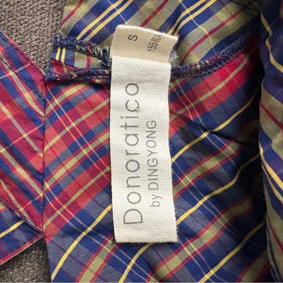 Donoratico By Ding Yong Plaid Fit & Flair Scoop Neck Short Dress Size Small - Picture 13 of 13